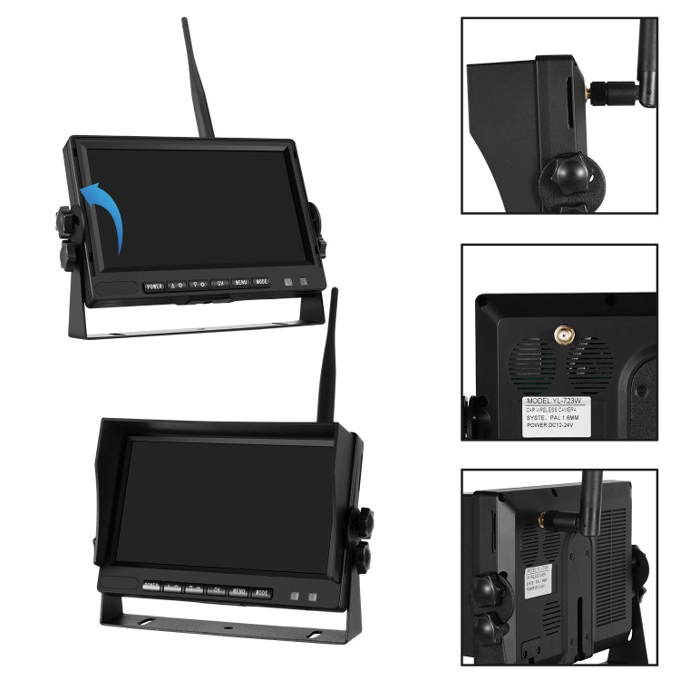 7 inch Car Digital Wireless Rear-view Split-screen Monitor Four Record, Four Record 7 inch Car Digital Wireless Rear-view Split-screen Monitor Four Record, Four Record